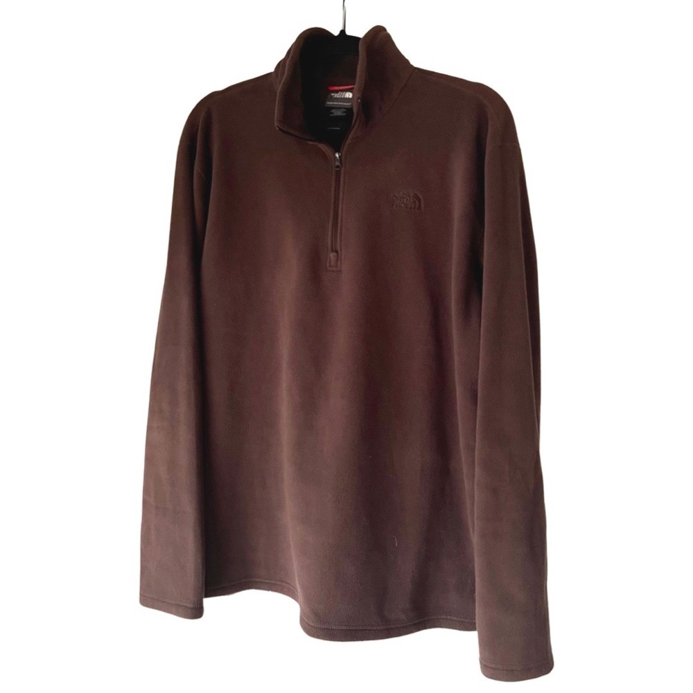 THE NORTH FACE 1/4 Zip Up Pullover Brown Fleece Jacket Men's Size Large